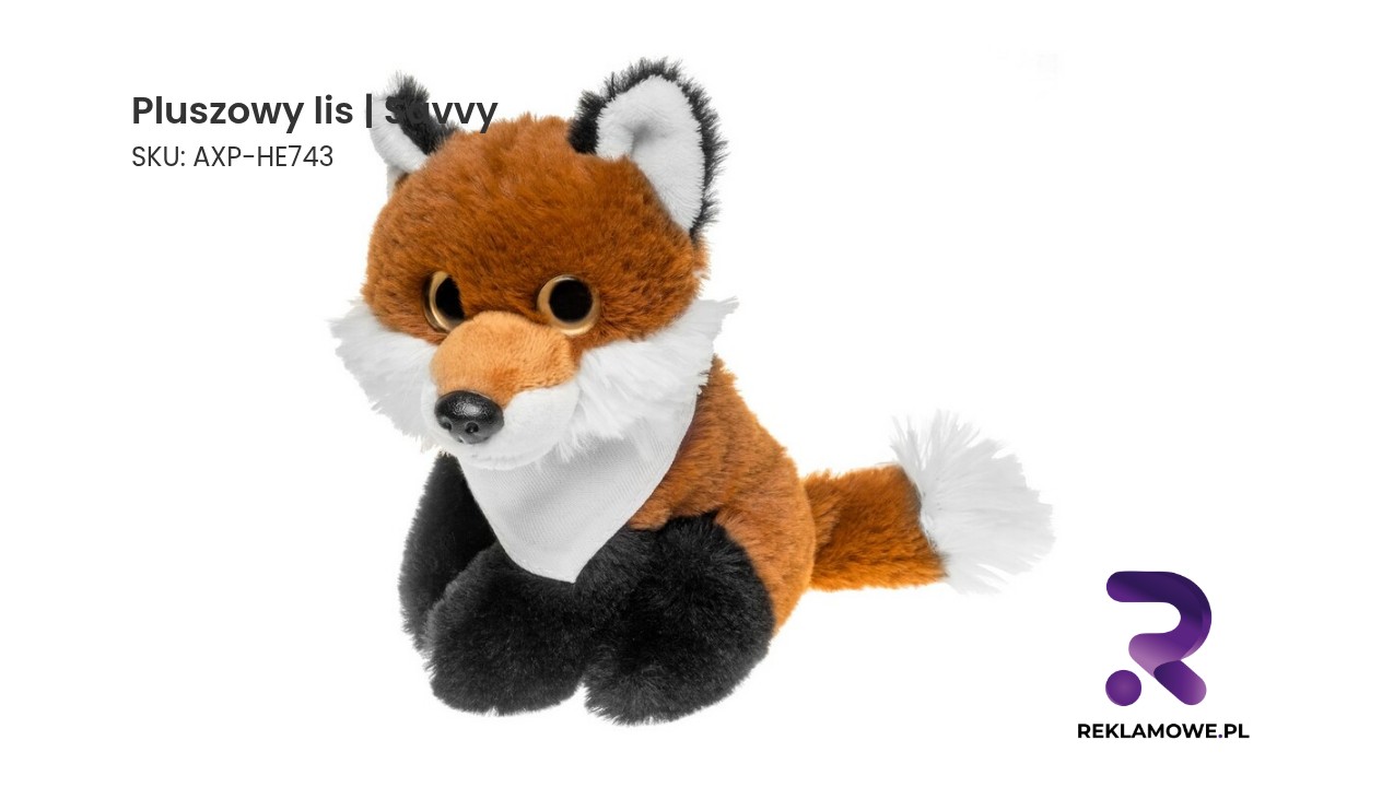 Pluszowy lis marki Savvy na białym tle