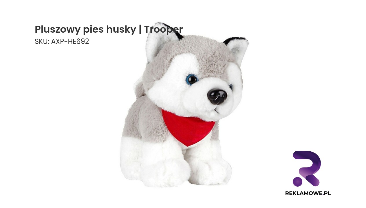 Pluszowy pies husky | Trooper Pluszowy pies husky o imieniu Trooper