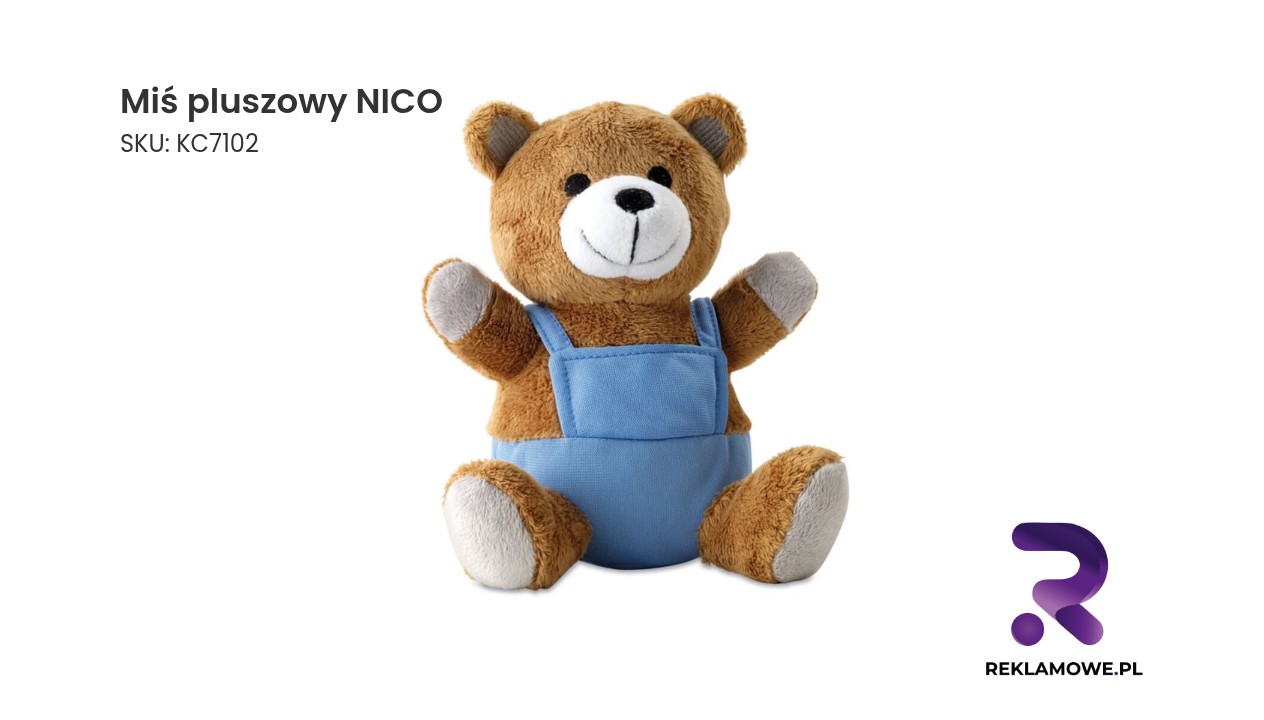 Pluszowy miś Nico w kolorze brązowym