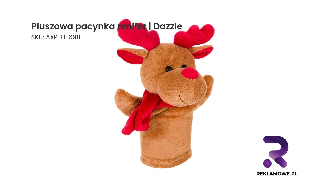 Pluszowa pacynka renifer Dazzle – miękka pacynka dla dzieci
